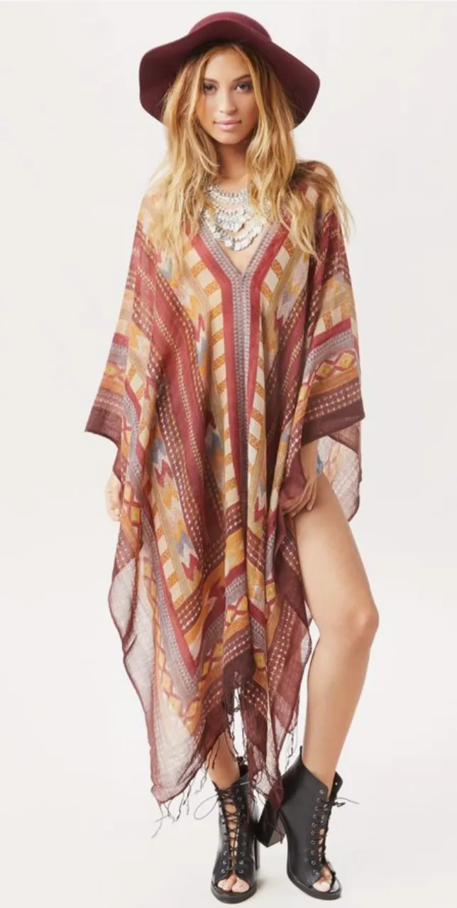 MAGIC DESERT - WOOL PETITE PONCHO