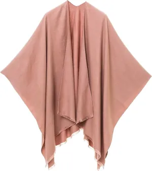 Mauve Luxurious Knit Sweater Poncho Cardigan