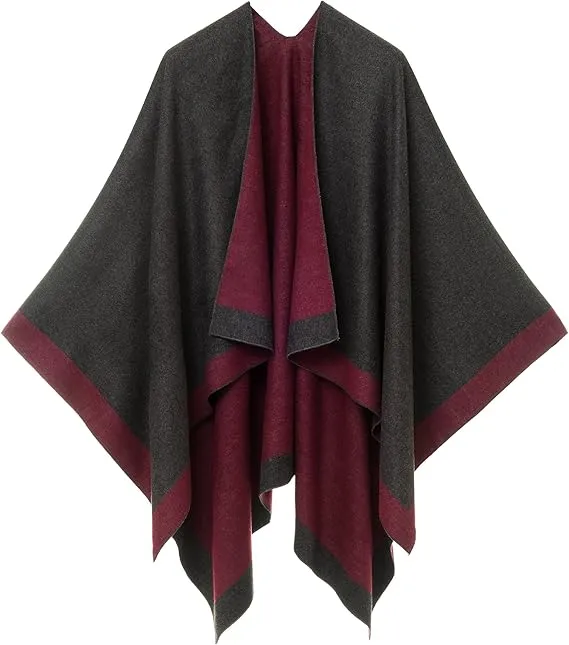 Mauve Luxurious Knit Sweater Poncho Cardigan