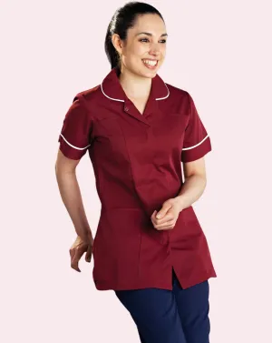 Memory Women's Classic Healthcare Tunic - Burgundy / White