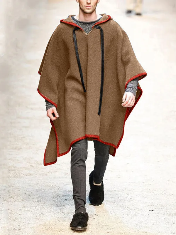 Men's Woolen Poncho Hoodie