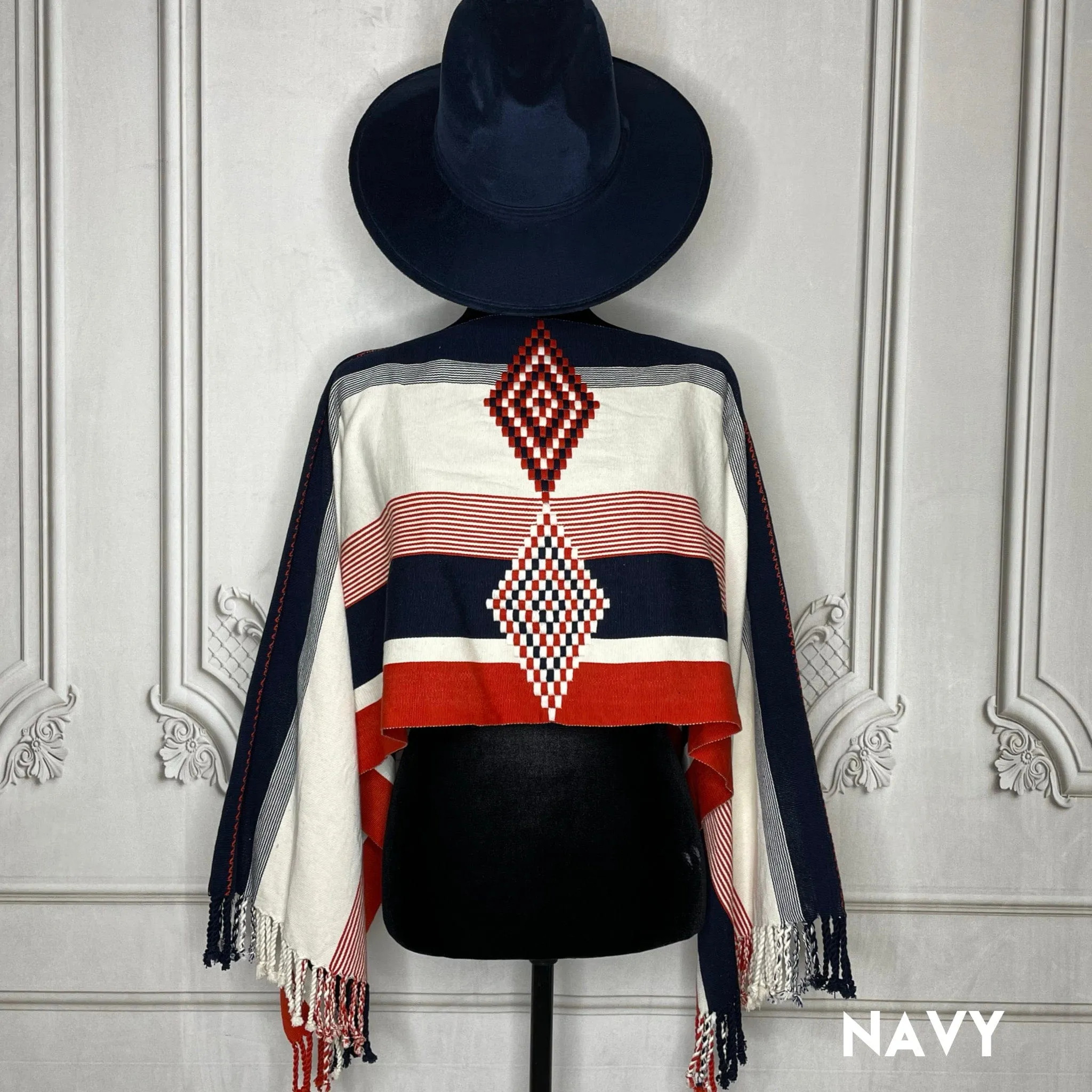 Mexican Cape Poncho Geometric