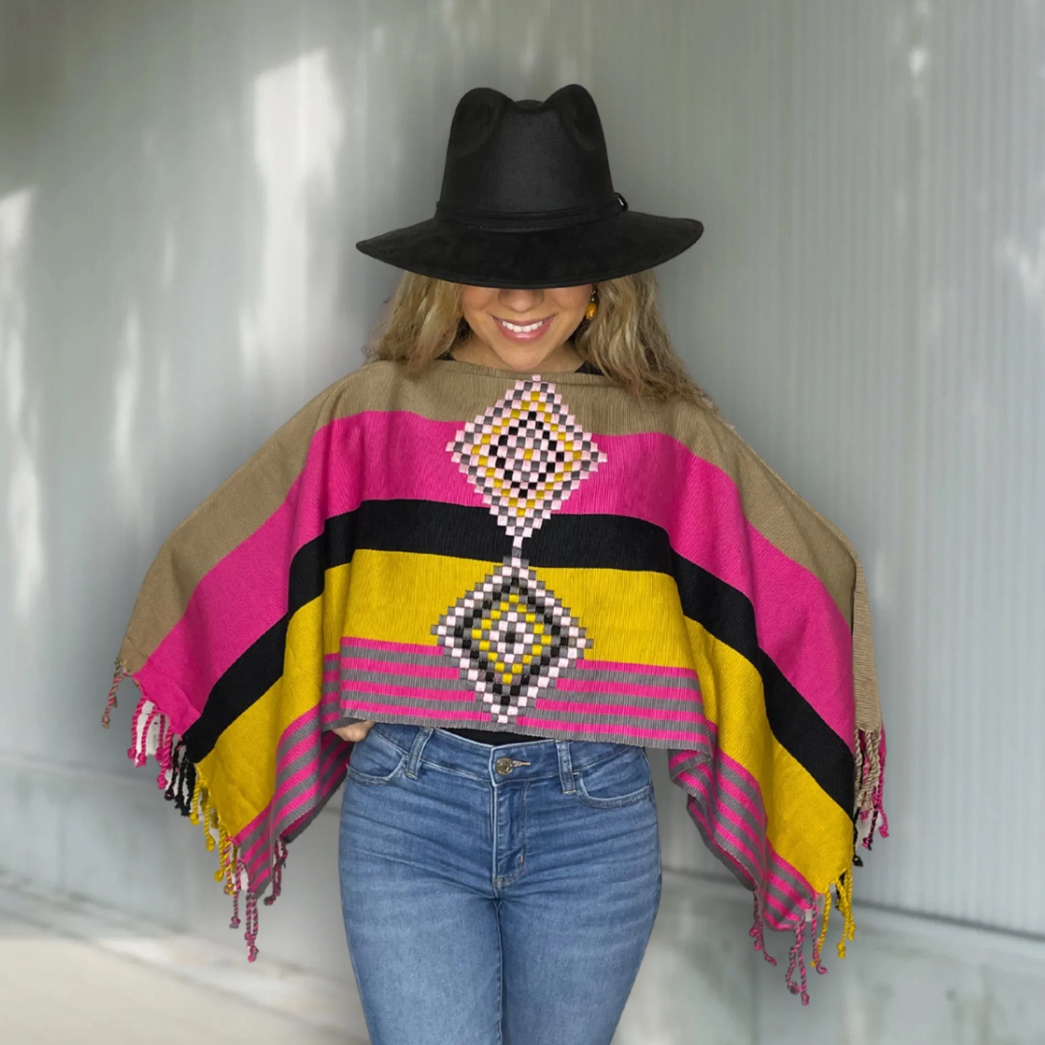 Mexican Cape Poncho Geometric