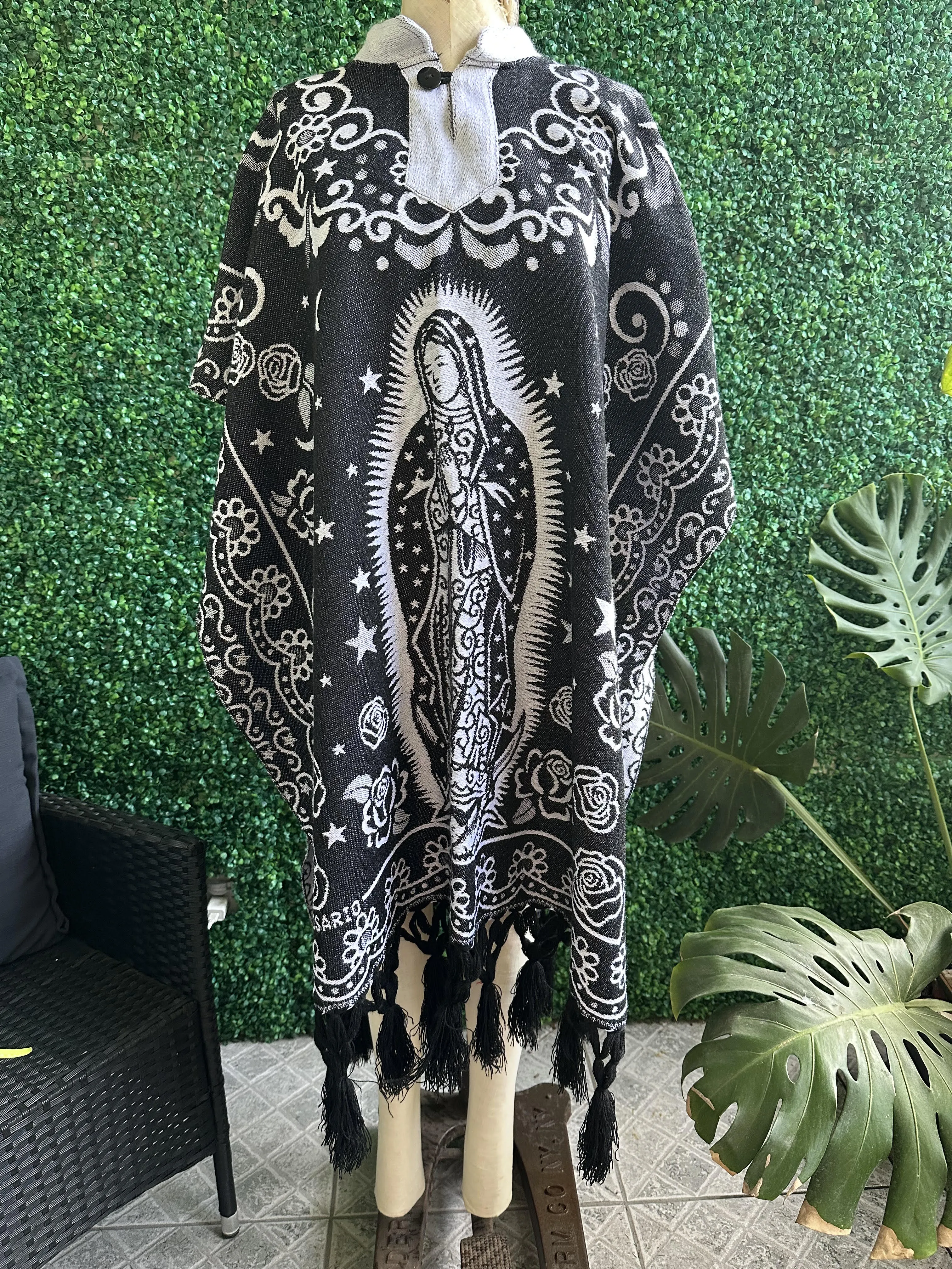 Mexican Traditional Virgen Mary Poncho Gaban Virgen Fino