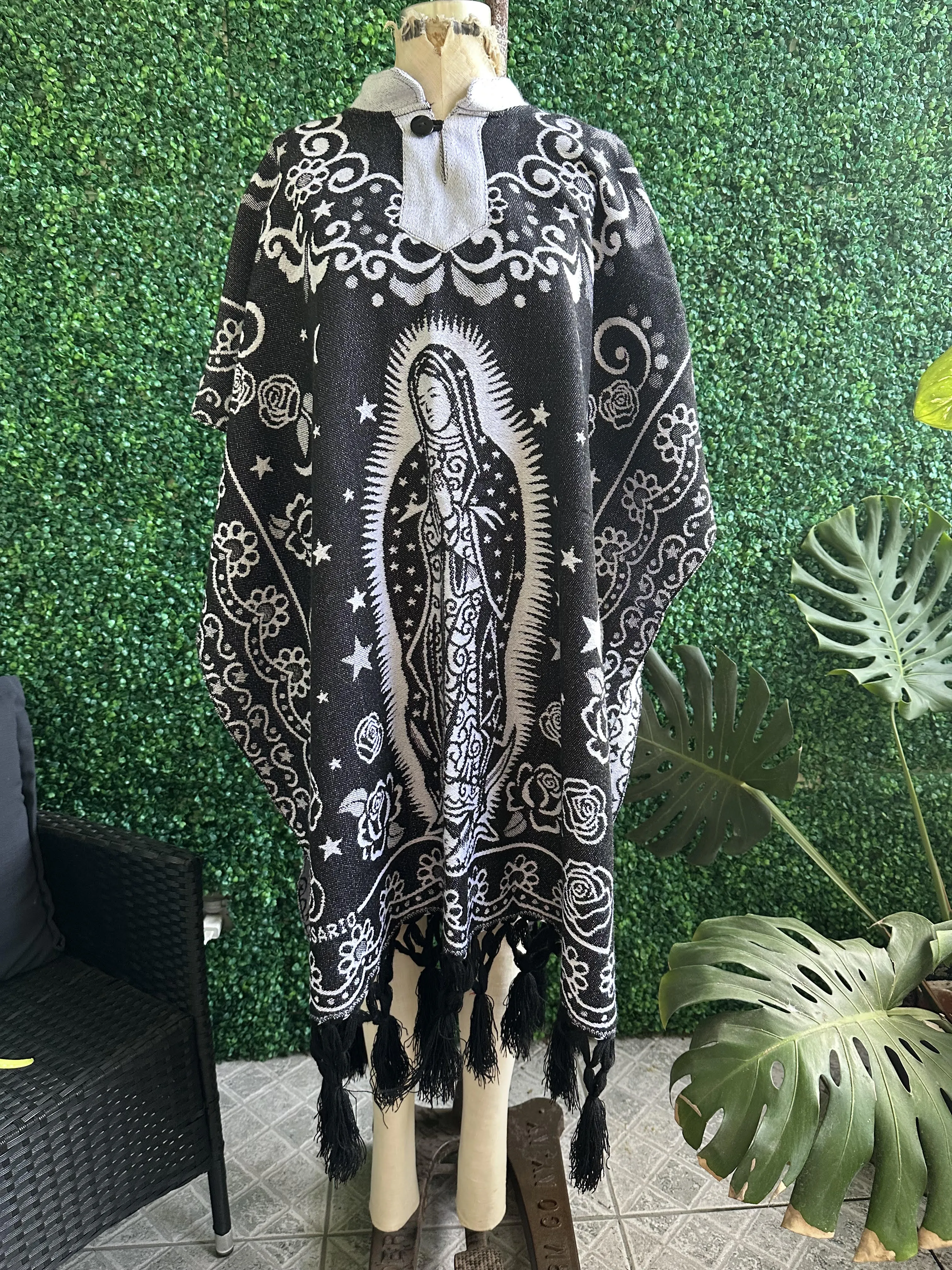 Mexican Traditional Virgen Mary Poncho Gaban Virgen Fino