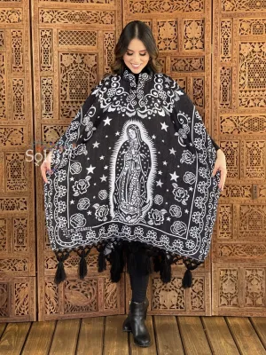 Mexican Traditional Virgen Mary Poncho Gaban Virgen Fino