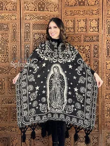 Mexican Traditional Virgen Mary Poncho Gaban Virgen Fino