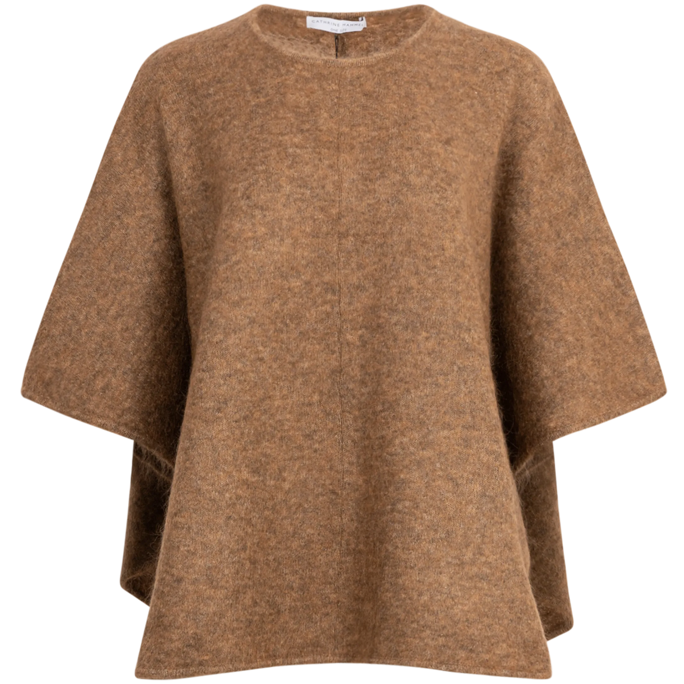 Mohair Demi Curvy Poncho - Light Brown