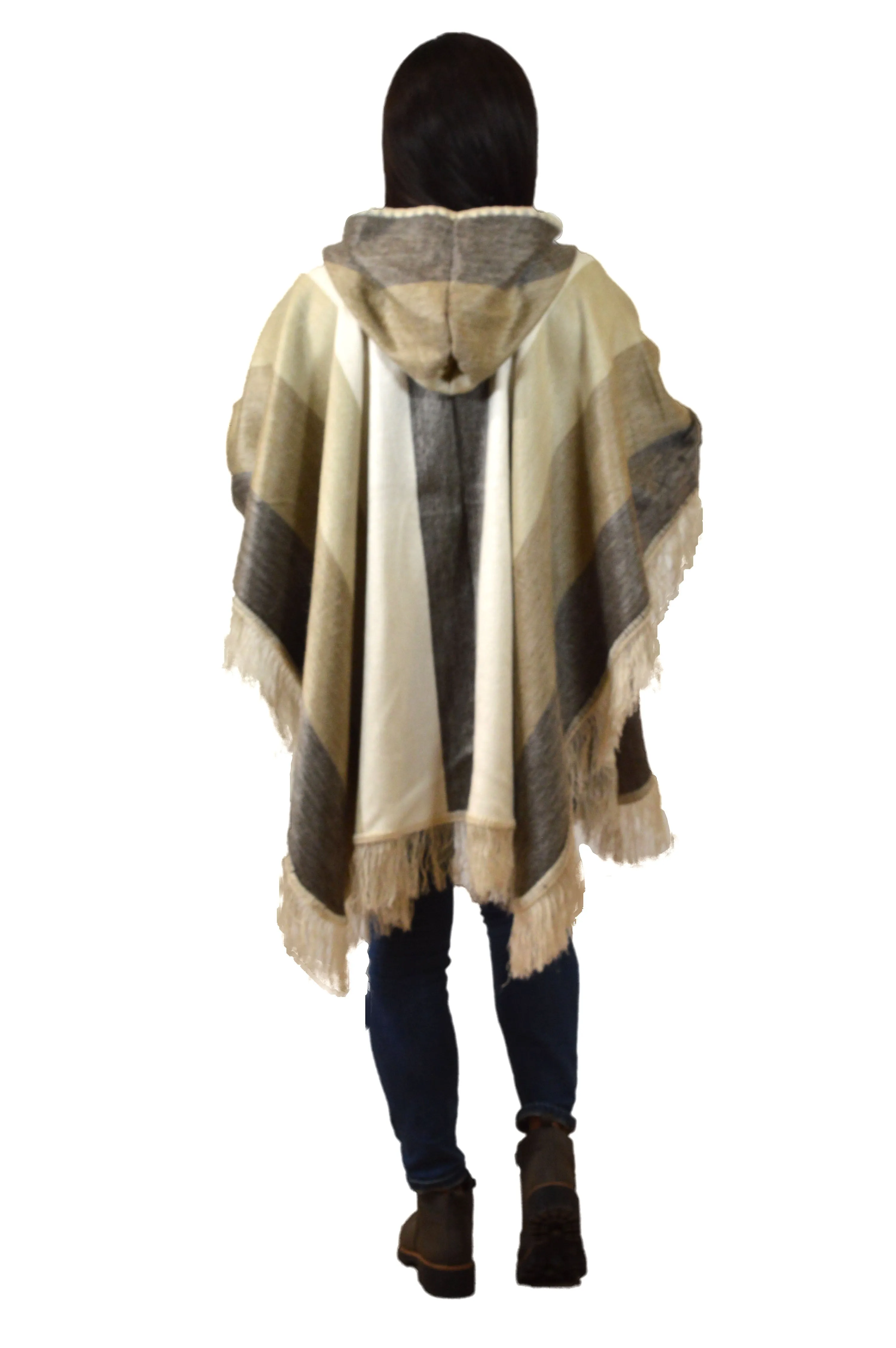 Neutral Tones Alpaca Poncho