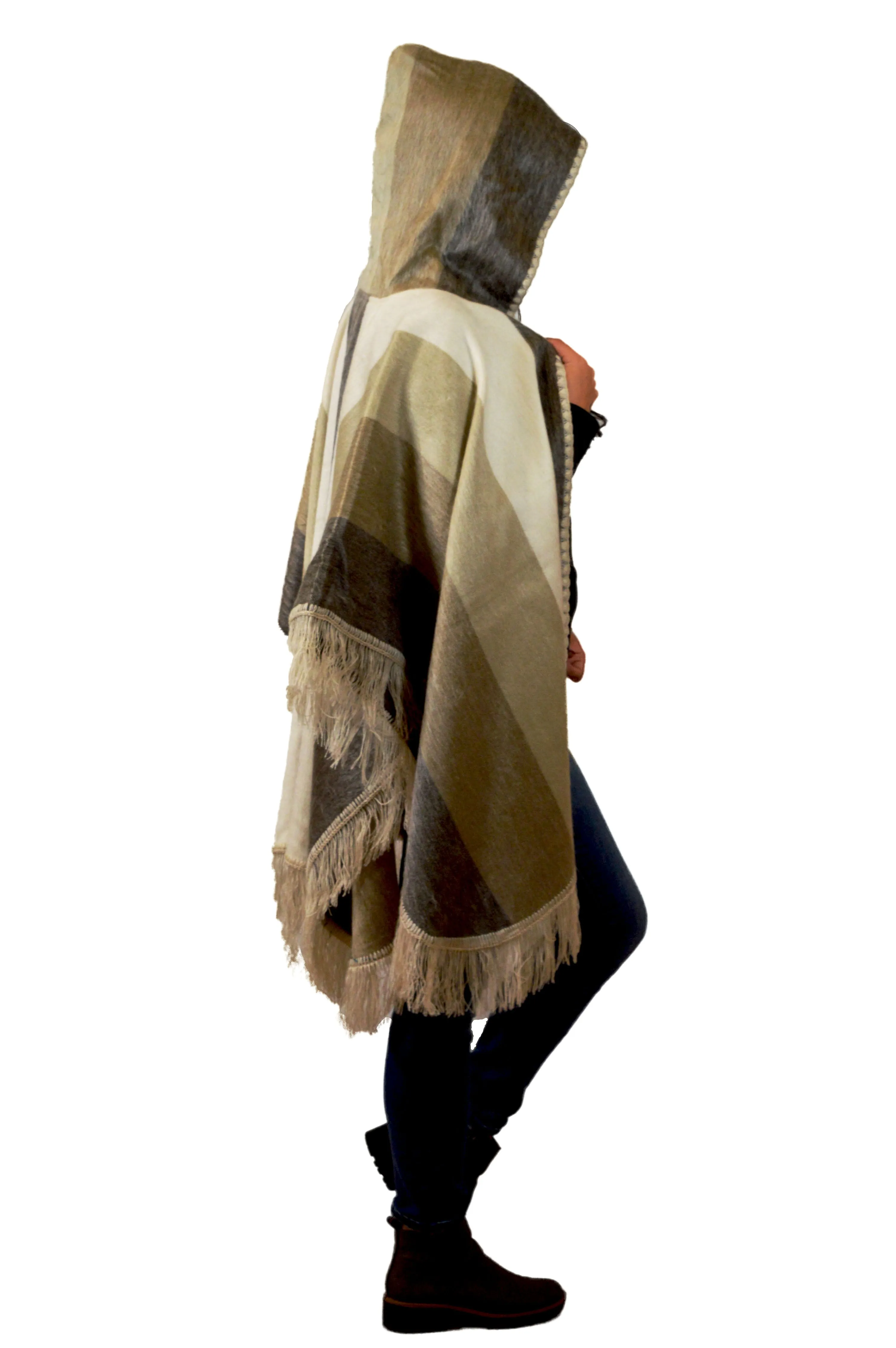 Neutral Tones Alpaca Poncho