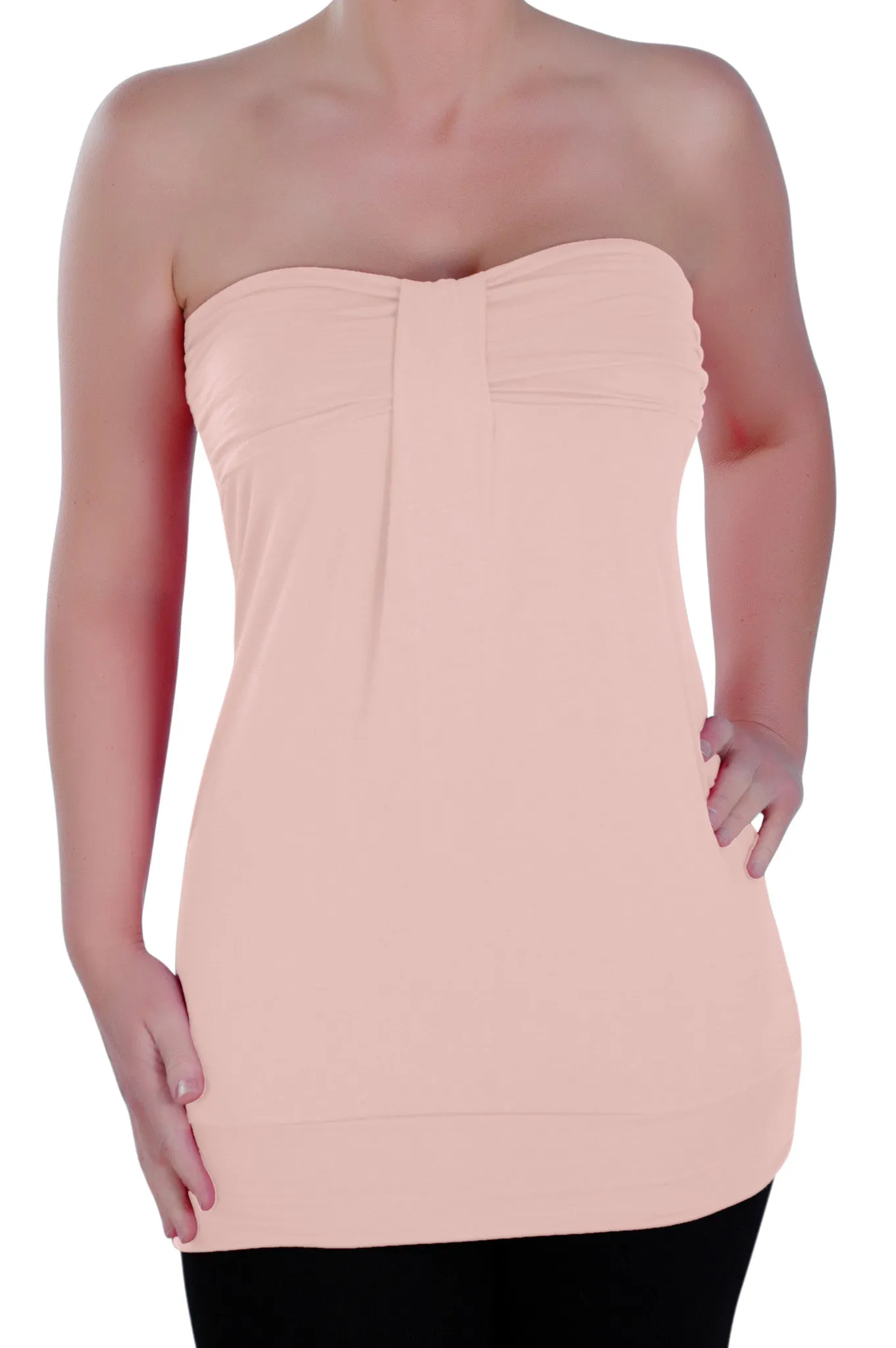 Nicole Sleeveless Ruched Strapless Top