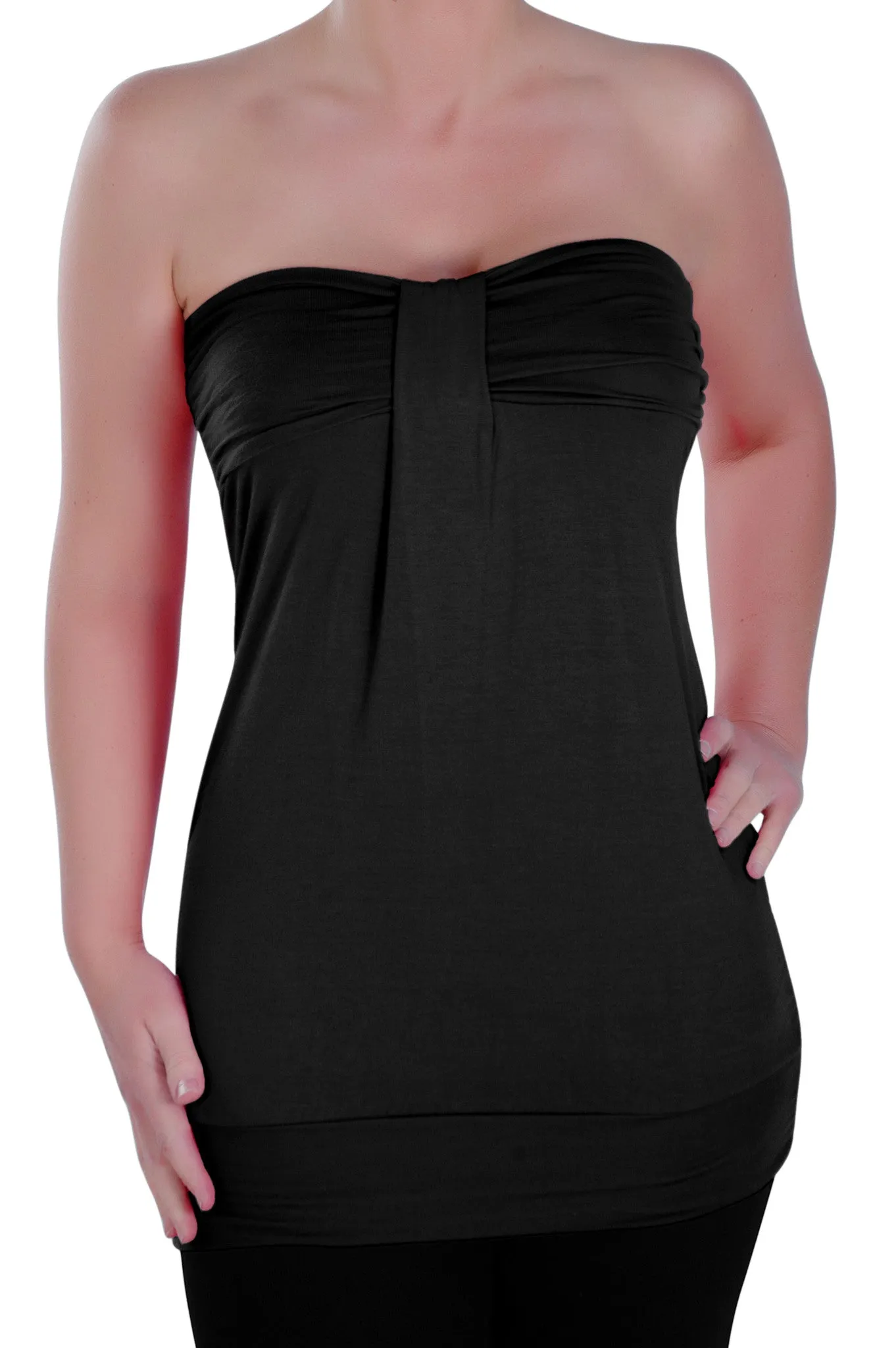 Nicole Sleeveless Ruched Strapless Top