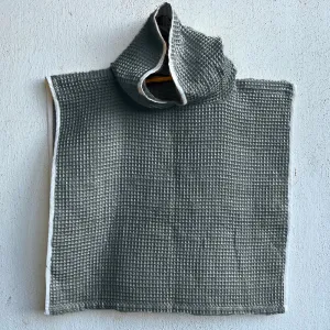 Organic Grey Waffle Hooded Poncho Towel