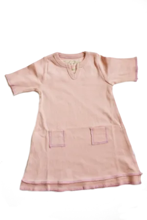 Organic Soft Rose Baby Tunic Pocket Dress