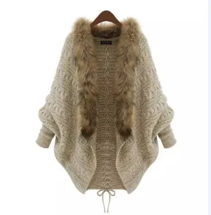 OVERSIZE FAUX FUR CARDIGAN