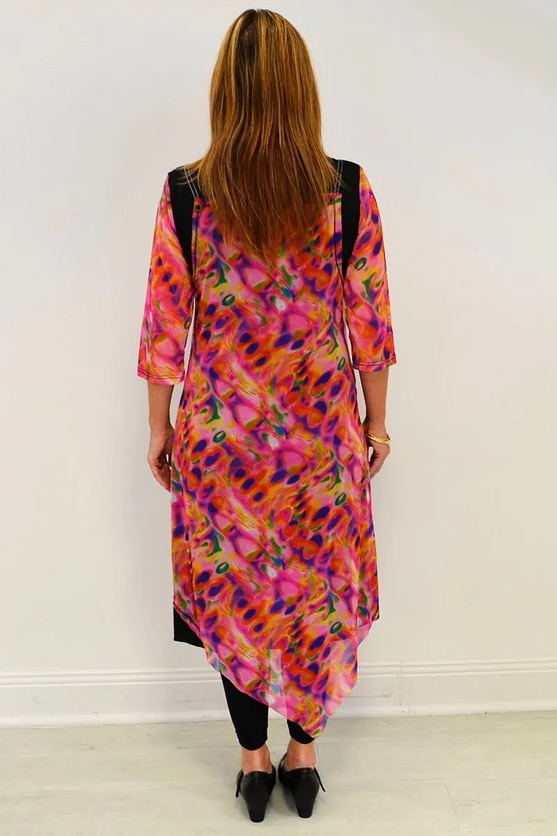 Pink Abstract Long Tunic