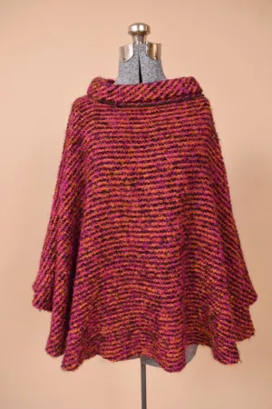 Pink Woven Boucle Cape By Donegal Design, M