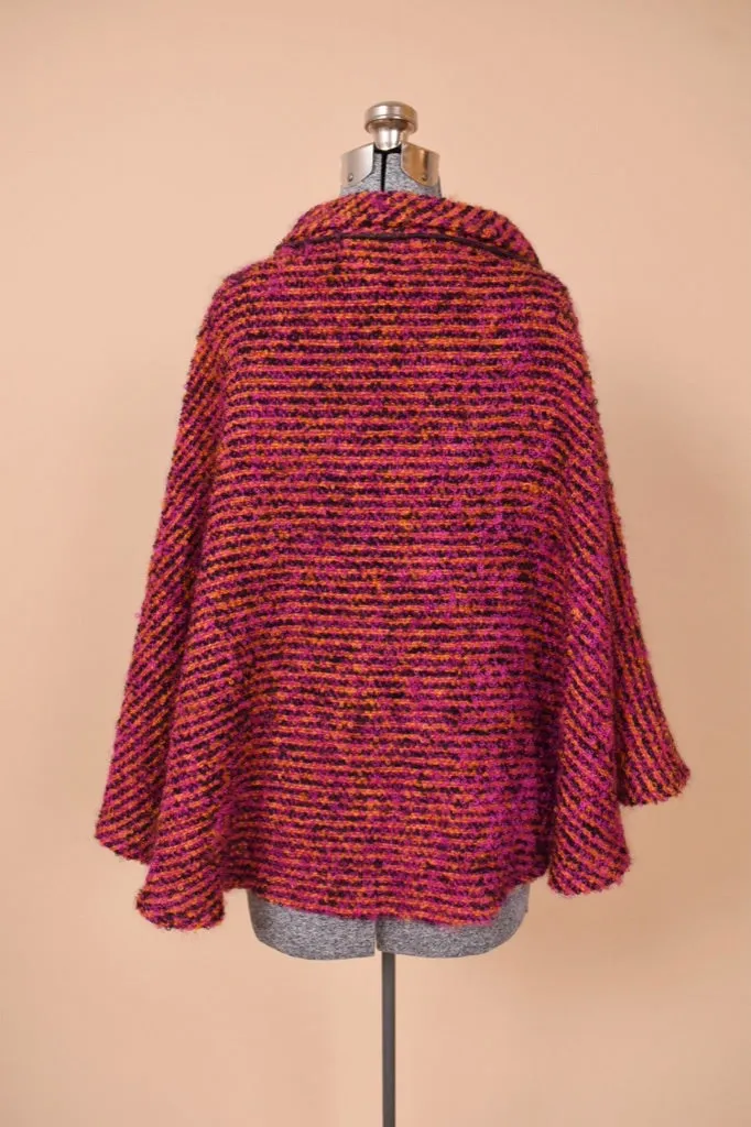 Pink Woven Boucle Cape By Donegal Design, M