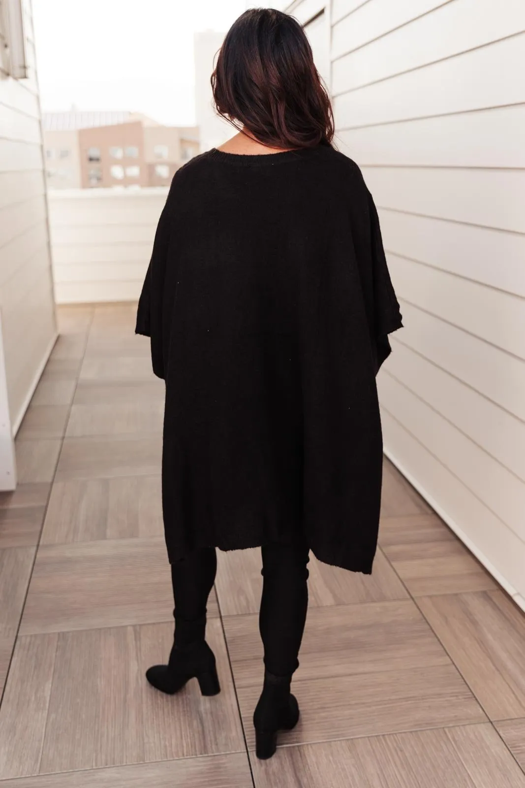 Pocket Poncho in Black