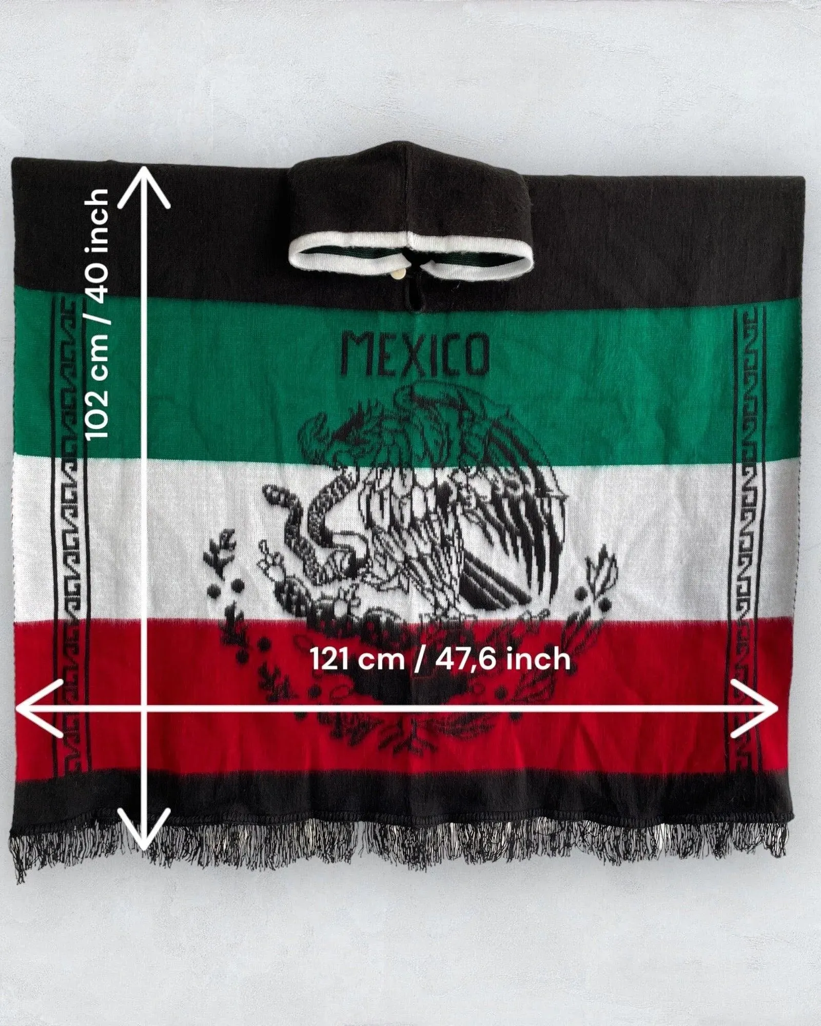 Poncho Hood Wool Mexico