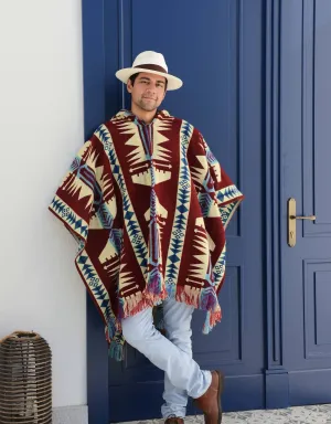 Poncho Quitu Red - Alpaca poncho