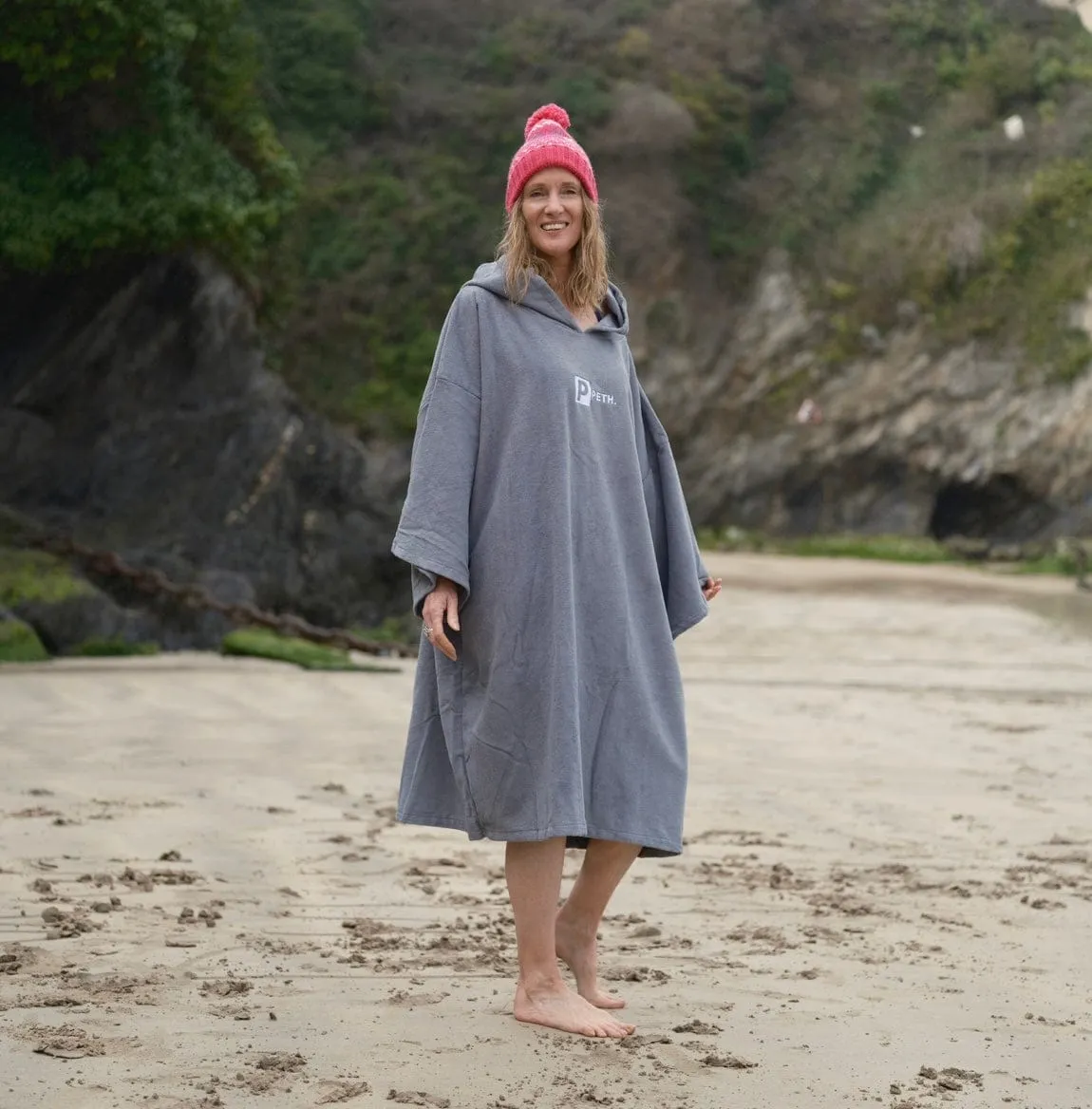 Premium Microfibre Oversized Changing Poncho / Robe - Grey