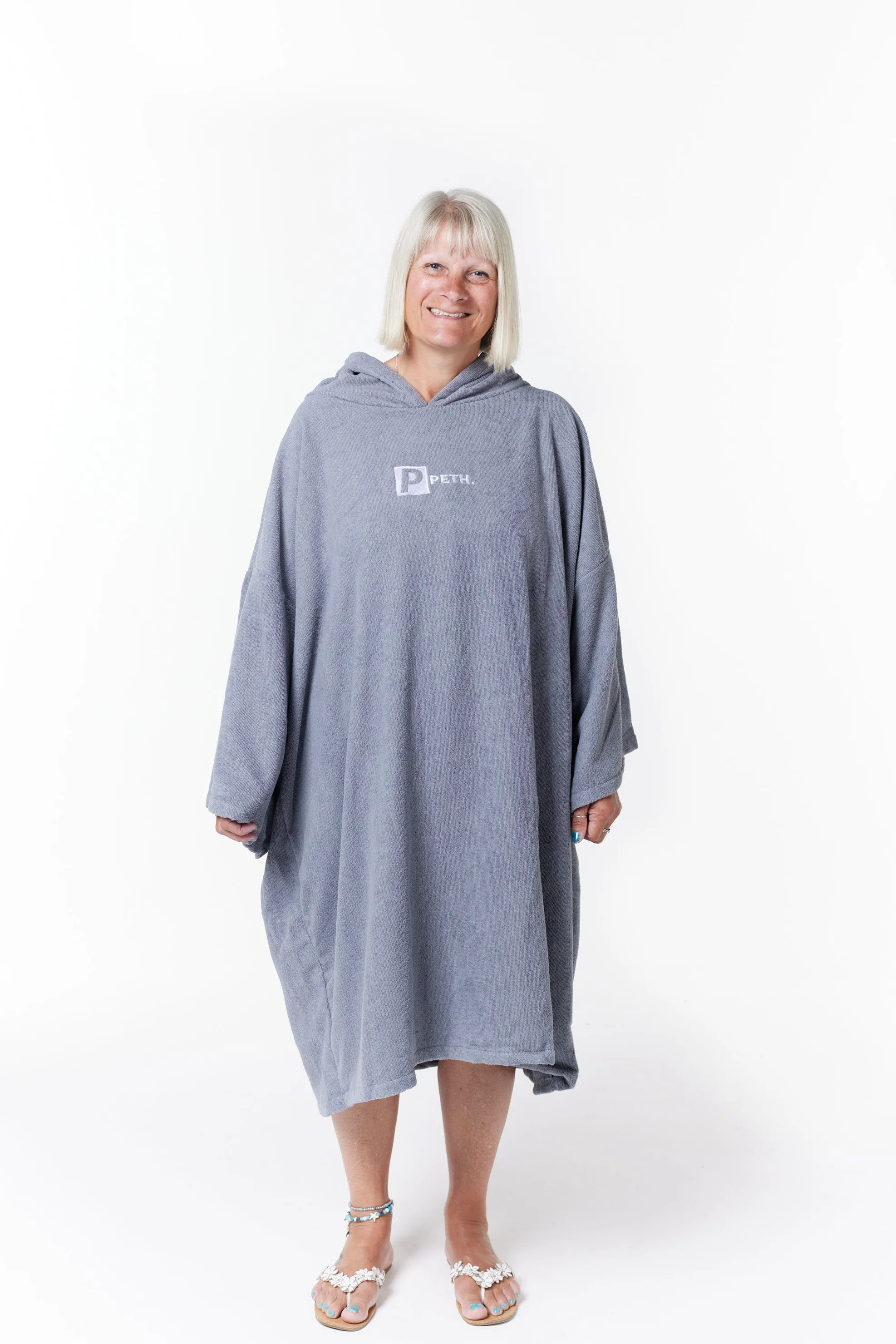 Premium Microfibre Oversized Changing Poncho / Robe - Grey