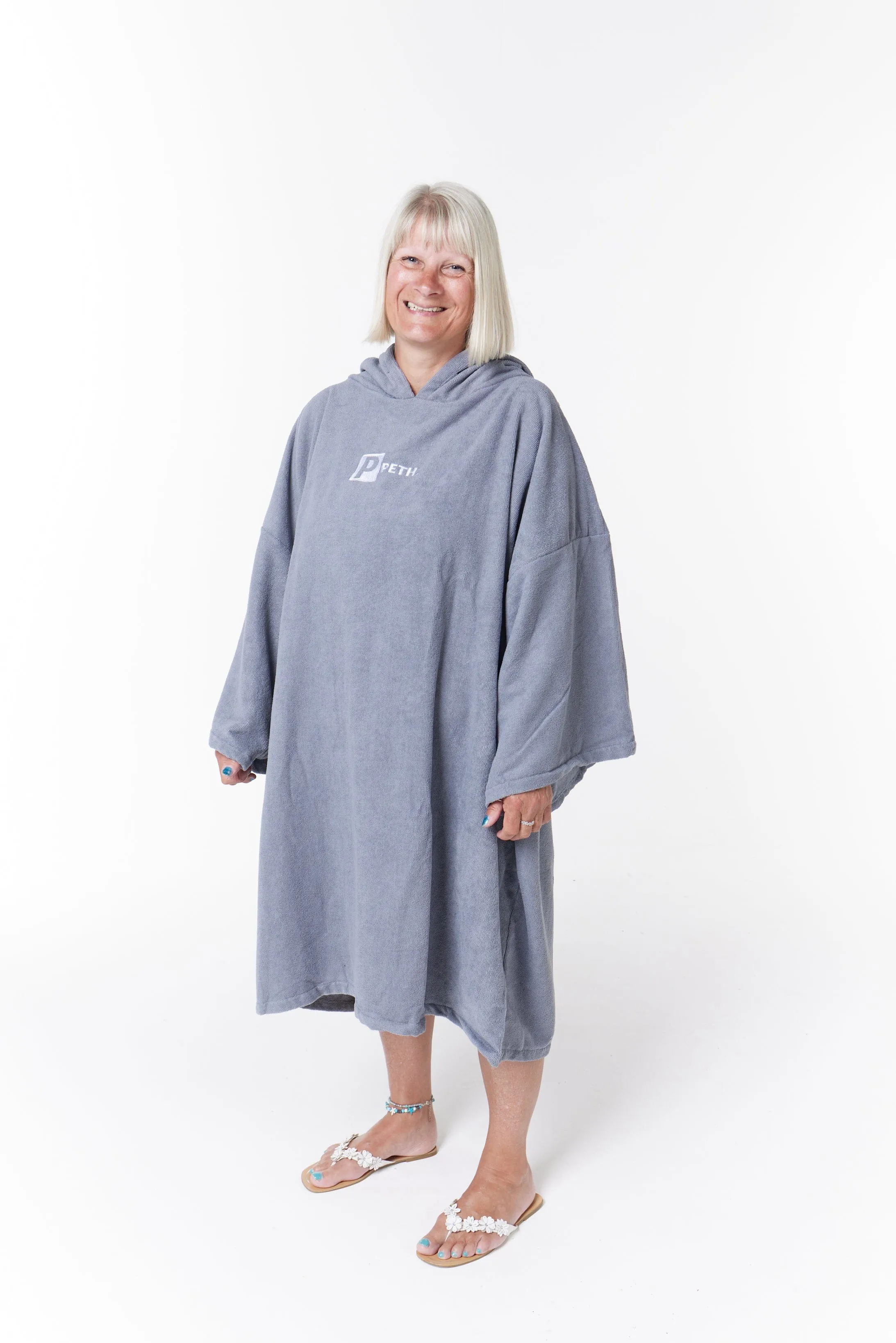 Premium Microfibre Oversized Changing Poncho / Robe - Grey