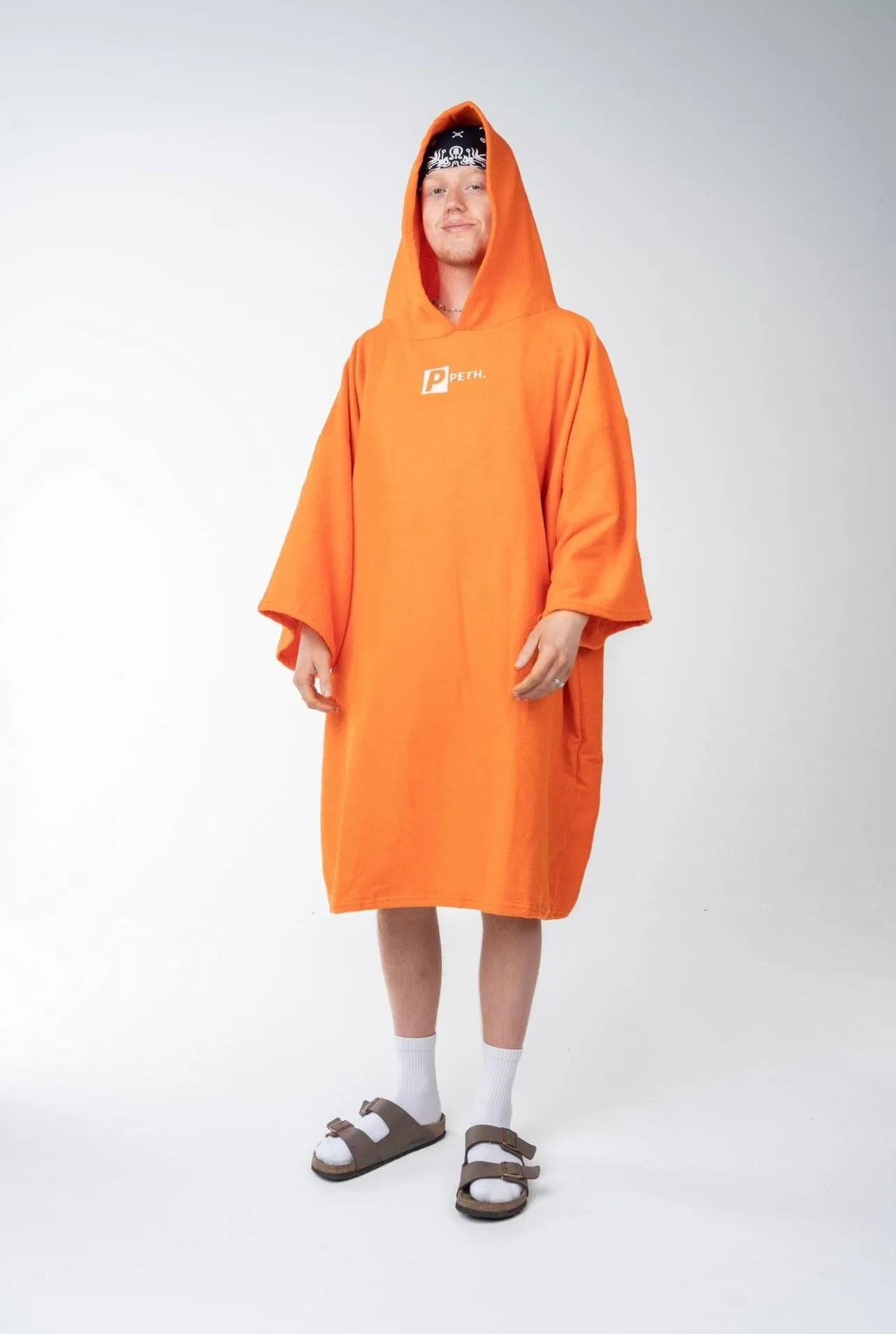 Premium Microfibre Oversized Changing Poncho / Robe - ORANGE