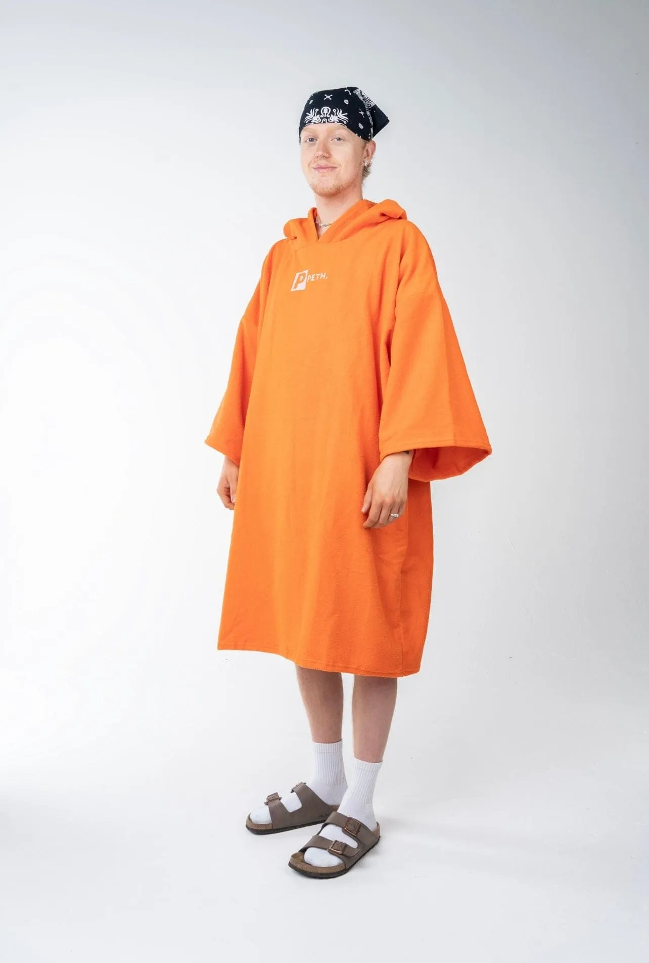 Premium Microfibre Oversized Changing Poncho / Robe - ORANGE