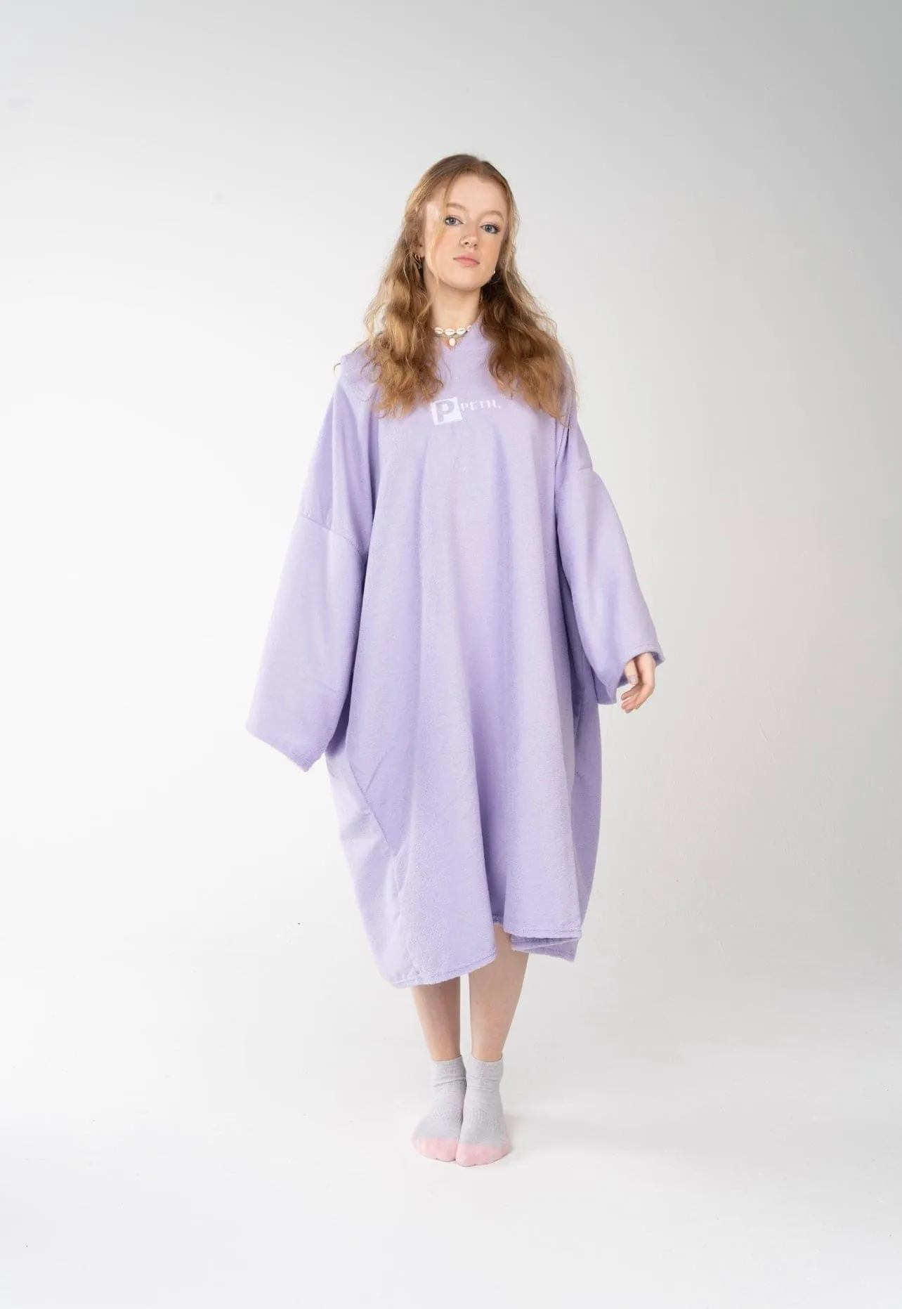 Premium Microfibre Oversized Changing Poncho / Robe - Purple LILAC