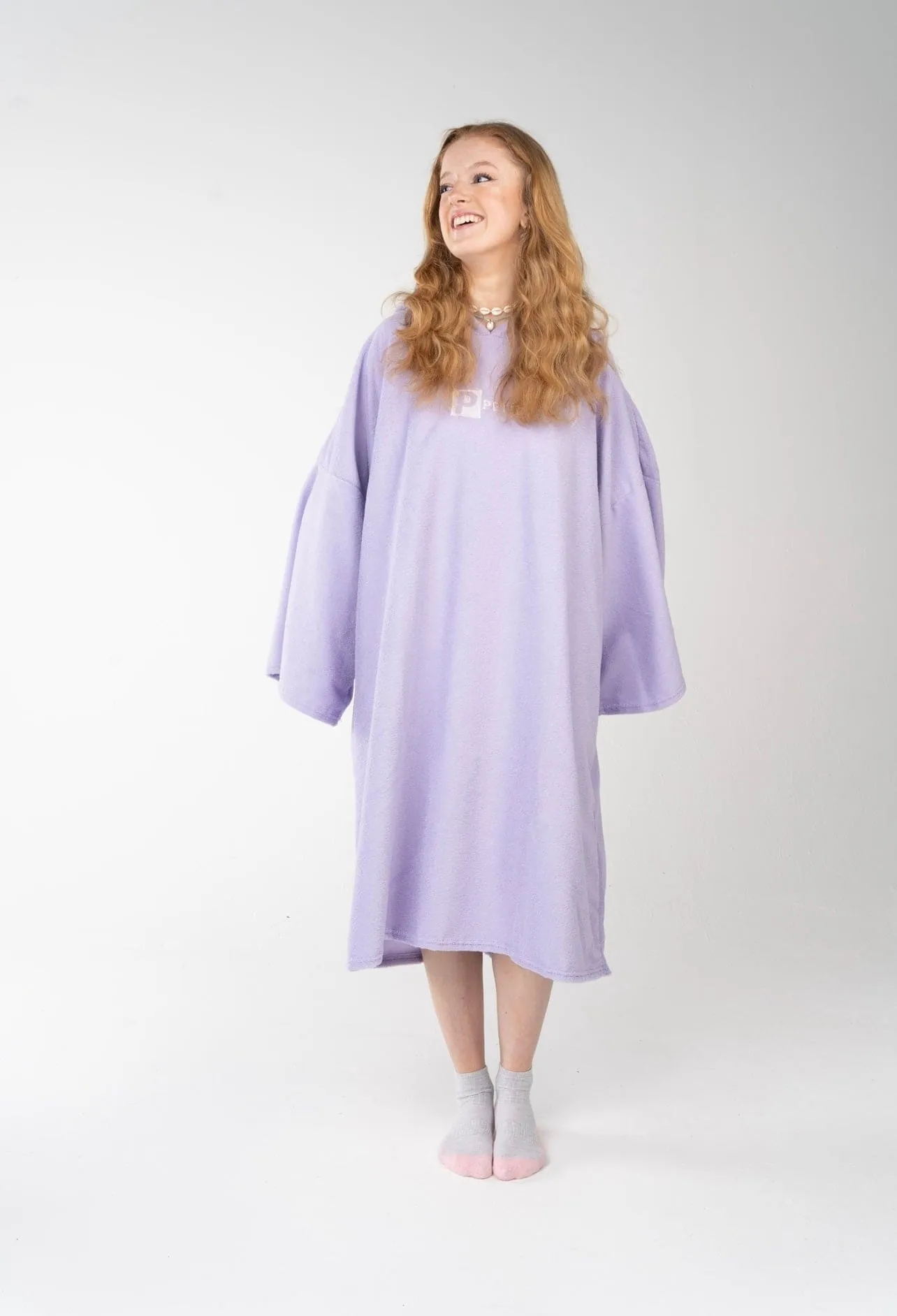 Premium Microfibre Oversized Changing Poncho / Robe - Purple LILAC