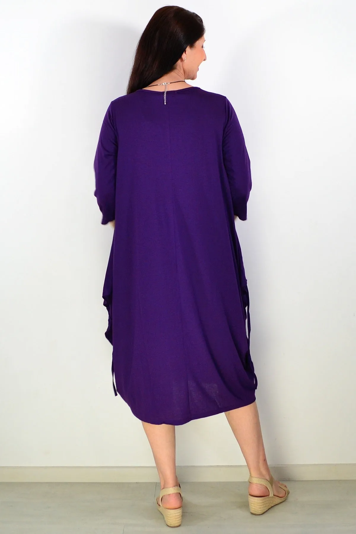 Purple Relaxed Oversized Tunic Dress