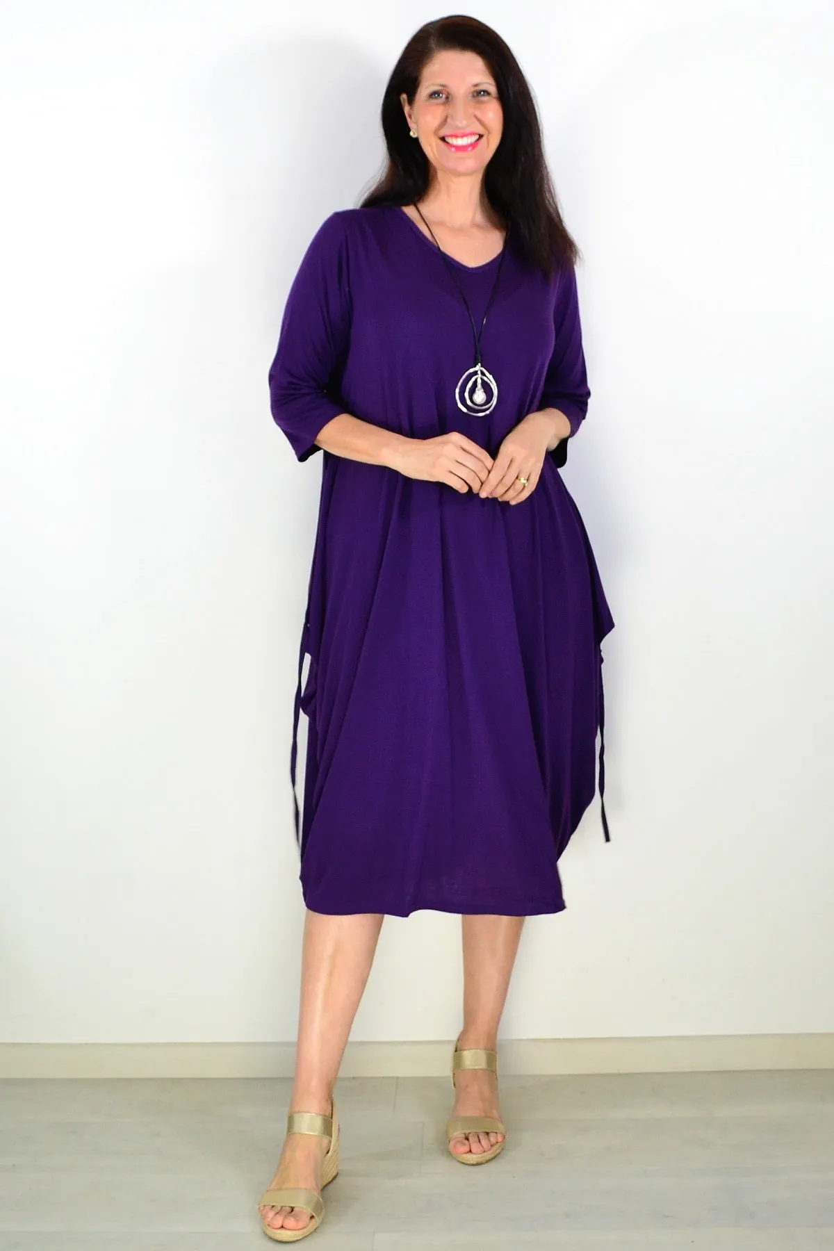 Purple Relaxed Oversized Tunic Dress