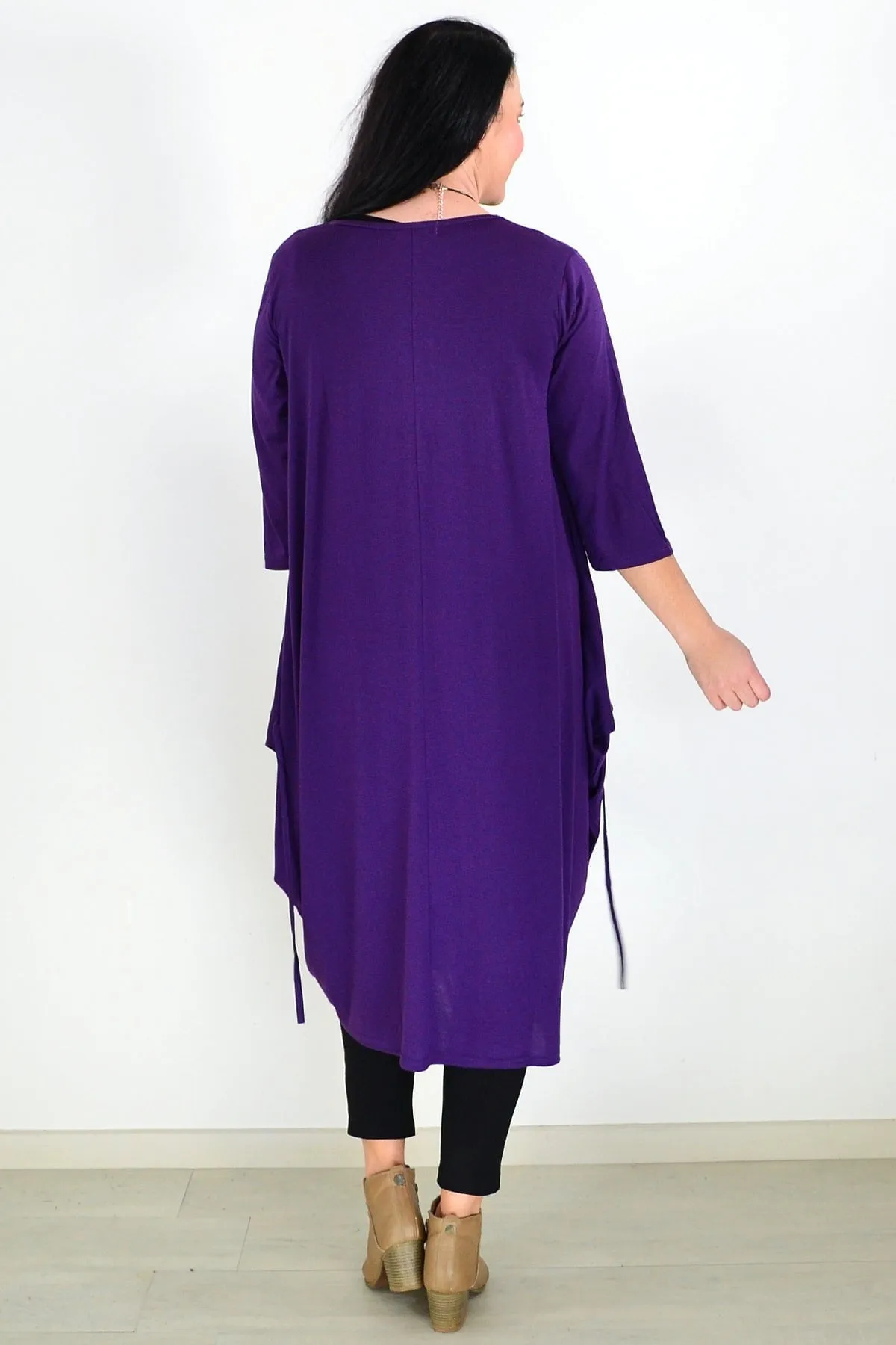 Purple Relaxed Oversized Tunic Dress