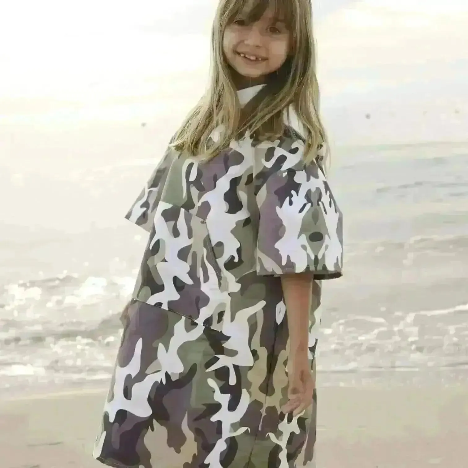 Quick Dry Surf Poncho – Kids – Camouflage