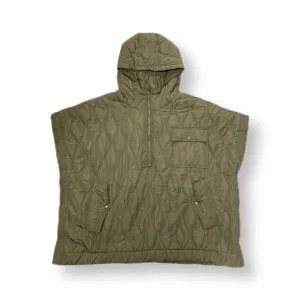 QUILTED PONCHO - OLIVE