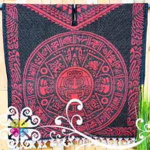 Red and Black Calendario Gaban - Men Poncho