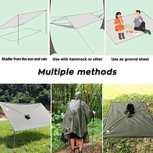 Reusable Lightweight  Waterproof Poncho - Hiking - Travel - Camping