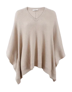 Ribbed Pailette Poncho