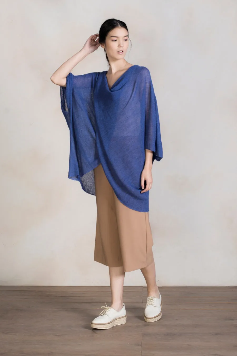 Romanov Poncho Baby Alpaca Color Ultramarine