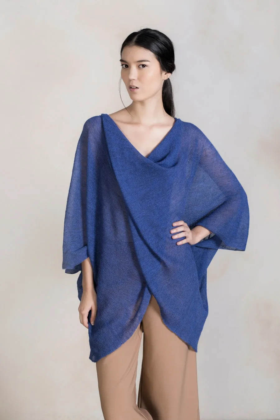 Romanov Poncho Baby Alpaca Color Ultramarine