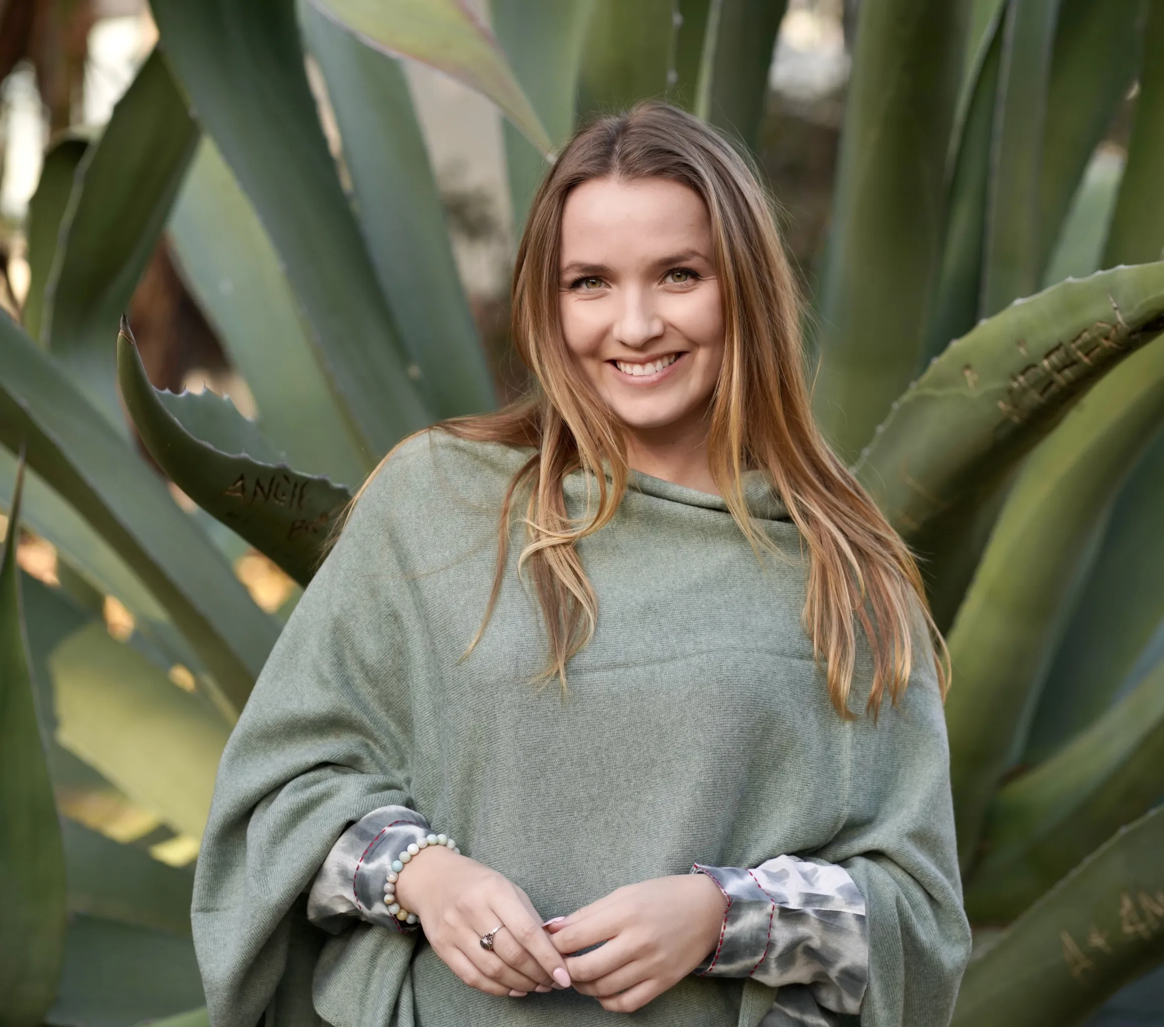 Sage Cashmere Poncho