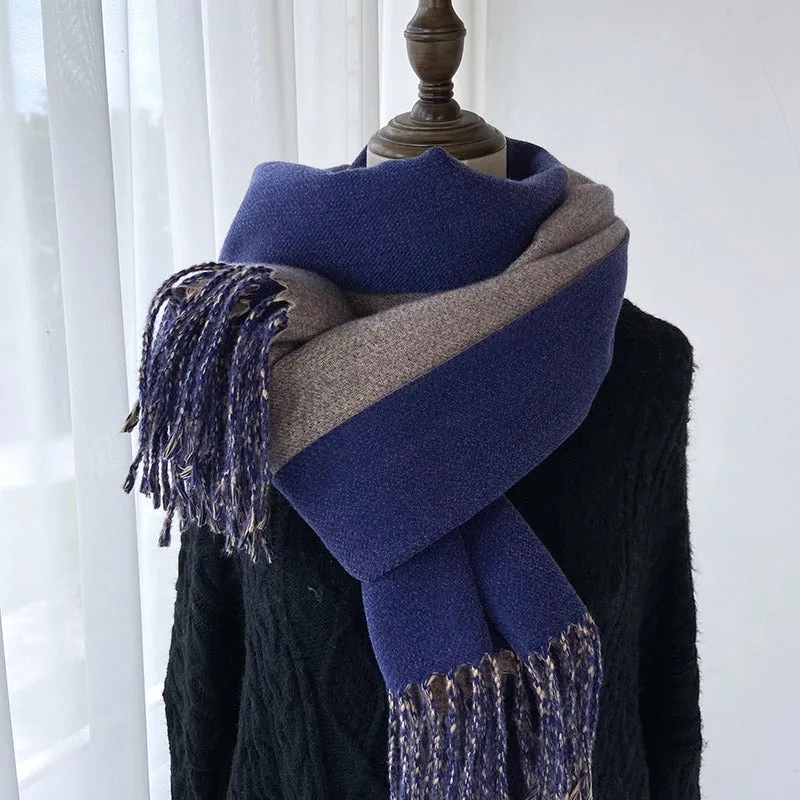 Solid Color Tassel Scarf and Poncho