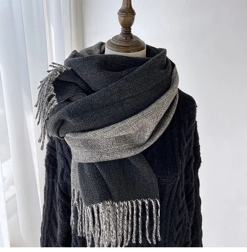 Solid Color Tassel Scarf and Poncho