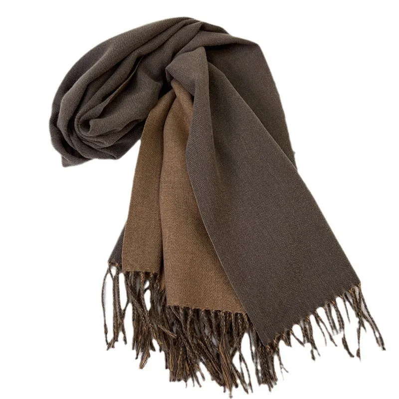 Solid Color Tassel Scarf and Poncho