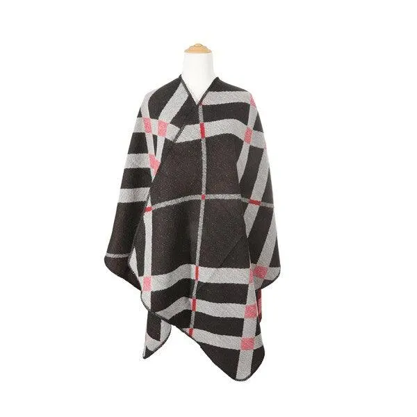 Stripe Asymmetrical Poncho