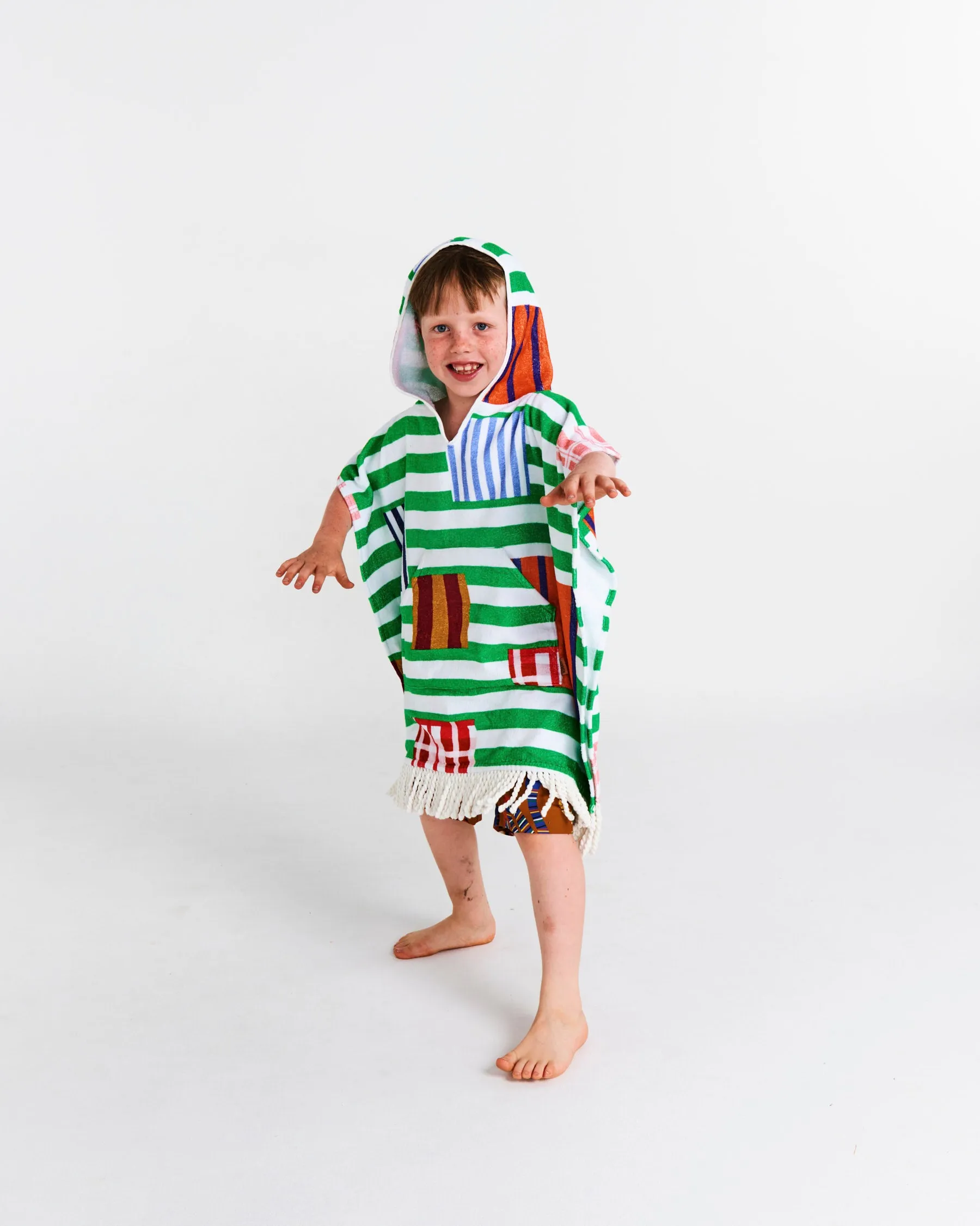 Stripe On Stripe One Piece Bathers and Poncho Bundle