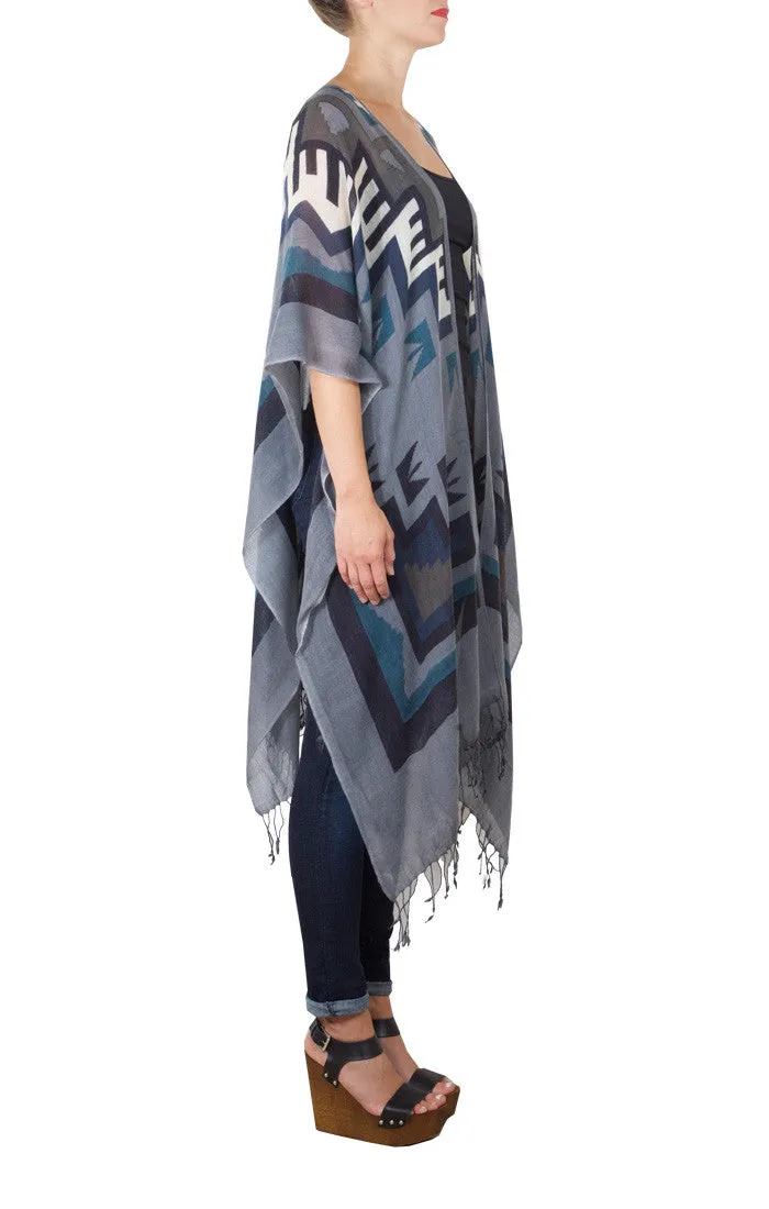 Tahoe Open Front Poncho - Blue Boot