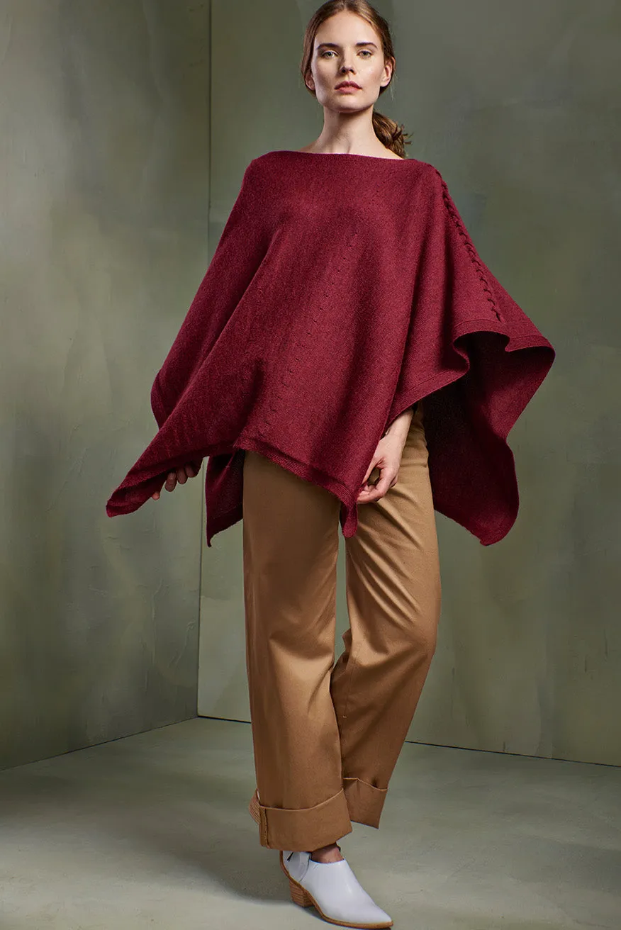 Tatiana Poncho Baby Alpaca Color Dahlia